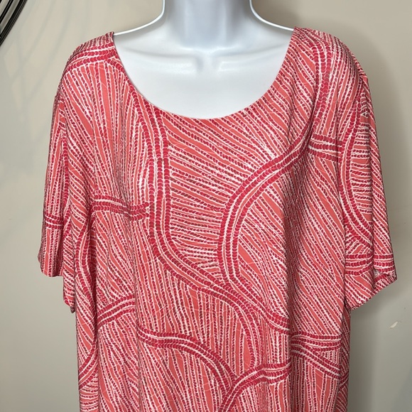 32…Croft & Barrow | Pretty Pink & Coral Stretchy Top - Size 3X - Picture 3 of 12